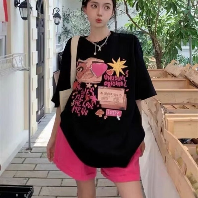 Oversized Graphic T-shirt for Women - Summer 2024 Design