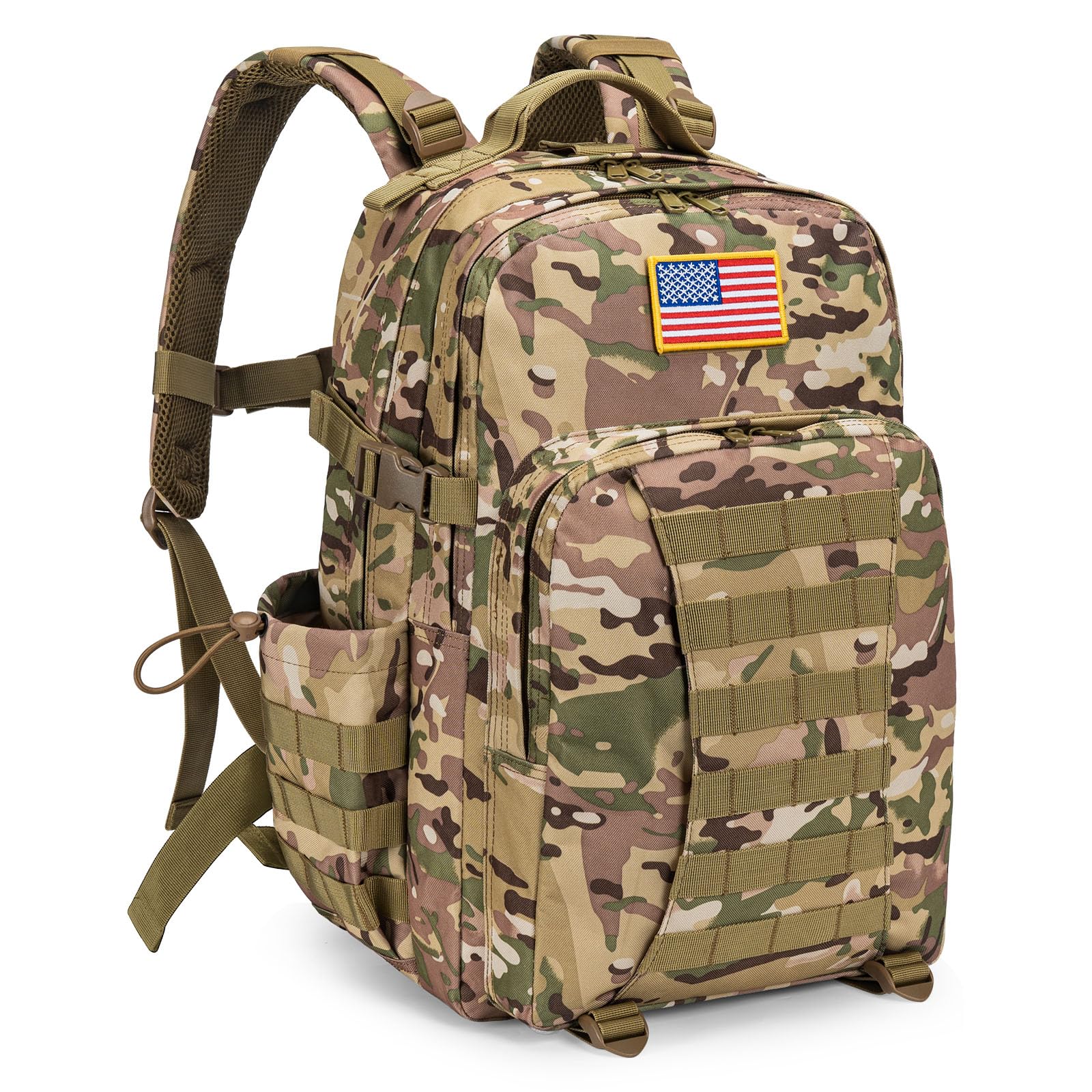 CVLIFE Tactical Backpack for Men Military Army Backpack 40L Large Molle Army Assault Pack Bug out Bag Tactical Military Survival Rucksack for Hiking Hunting Travel Fishing Camping CP