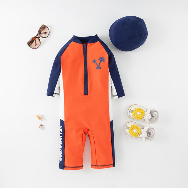 Shark Dinosaur One-Piece UV Protection Kids Swimsuit