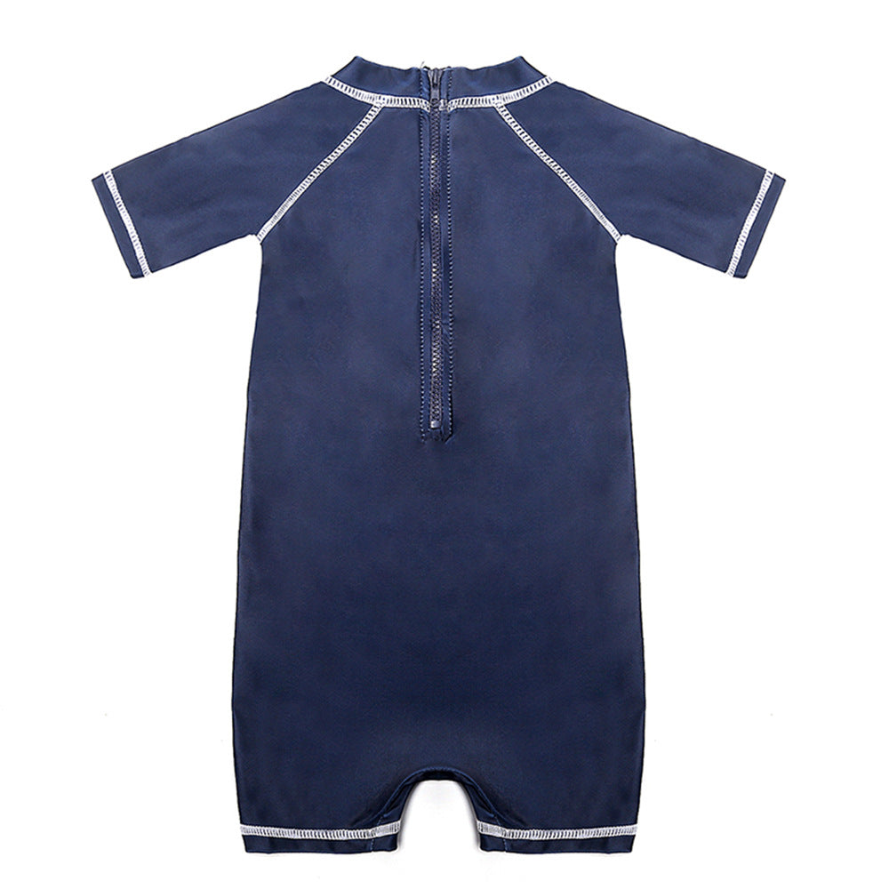 Boys' Cartoon Sun Protection One-Piece Swimsuit