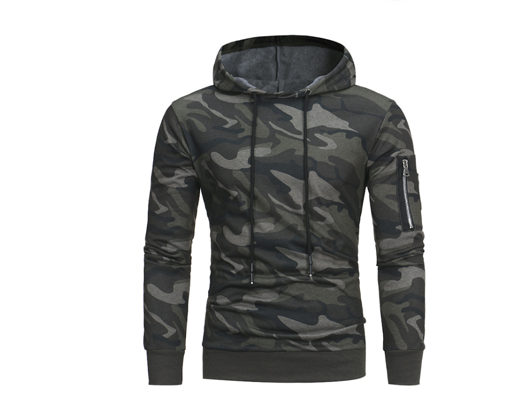 Camo Hoodie Sweatshirt with Hood
