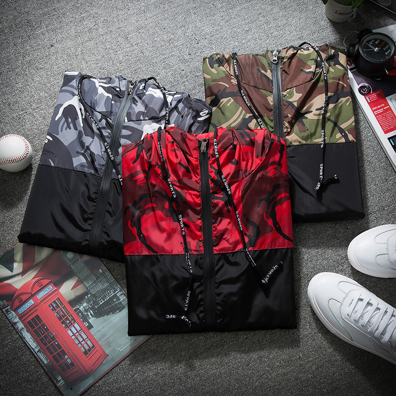 Men's Casual Slim Fit Camouflage Jacket for Spring/Fall
