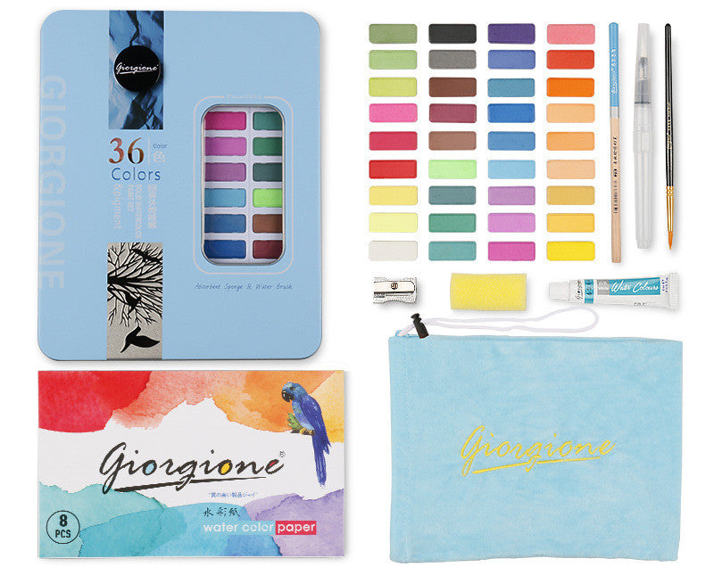 Complete 36/48 Colors Watercolor Paint Set and Accessories