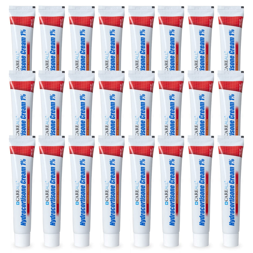 CareAll Hydrocortisone 1% 1oz Tube (Pack of 24) Maximum Strength Anti-Itch Cream Relief from Itching and Redness from Bug Bites Eczema Psoriasis Poison Ivy Oak and Sumac