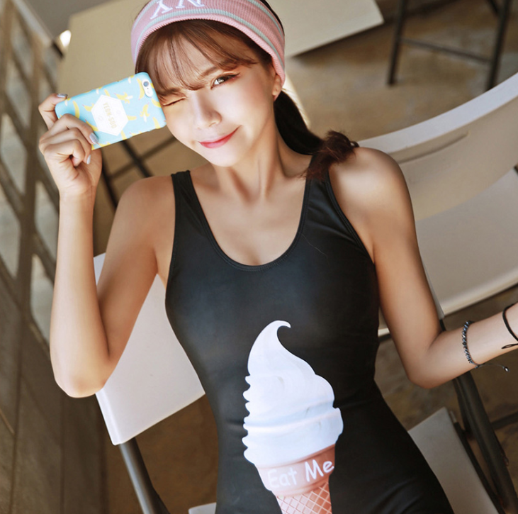 Printed Swimsuit, One-Piece Bikini, Cute Women's Swimwear