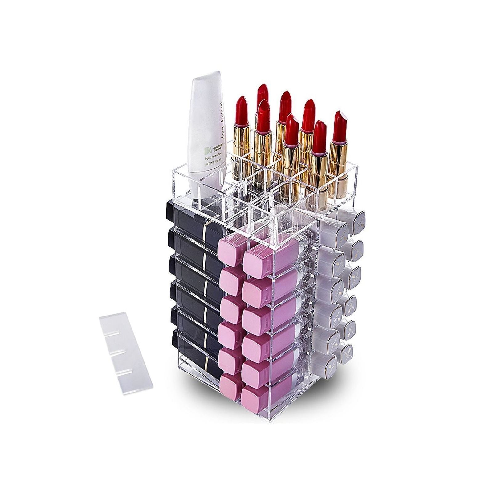 Rotating Acrylic Lipstick Display Stand with 64 Slots