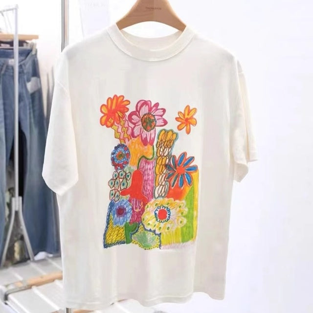 Oversized Graphic T-shirt for Women - Summer 2024 Design
