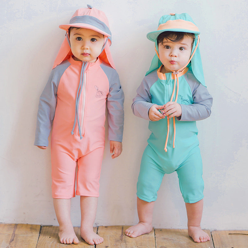 Dinosaur Print Summer One-Piece Swimsuit for Kids