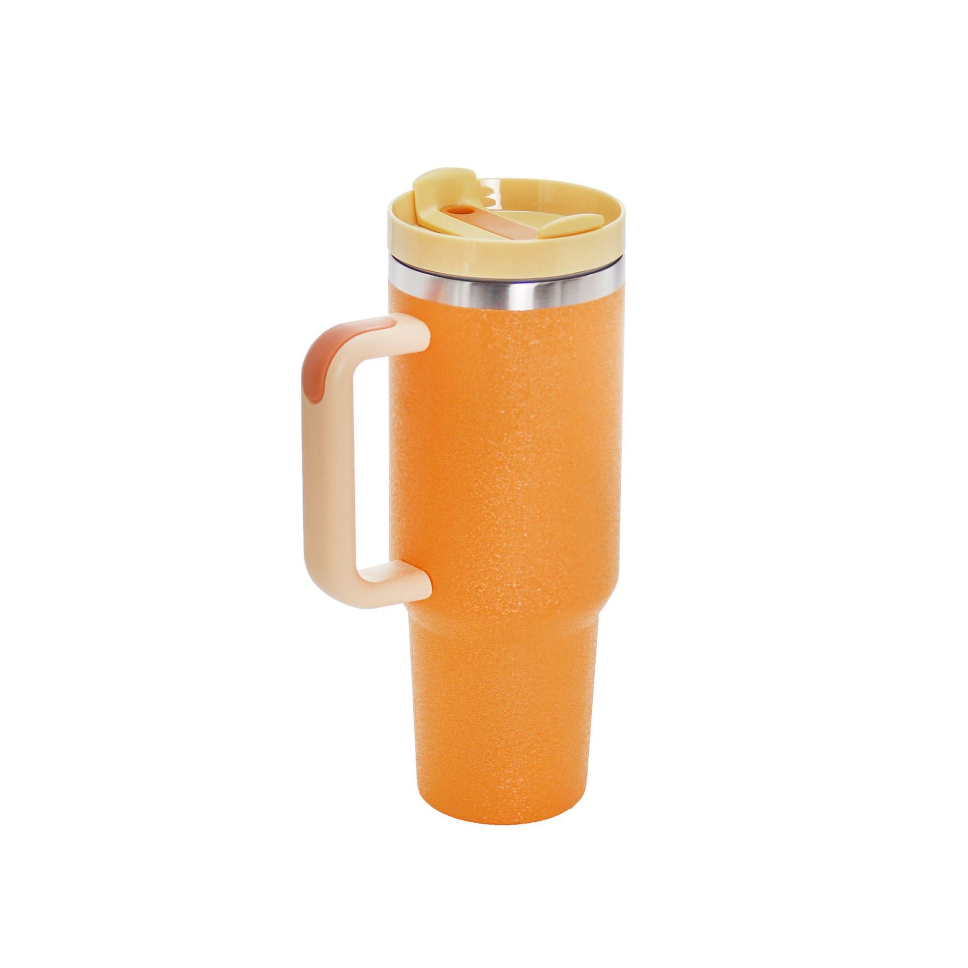 40oz Stainless Steel Travel Mug with Straw & Handle