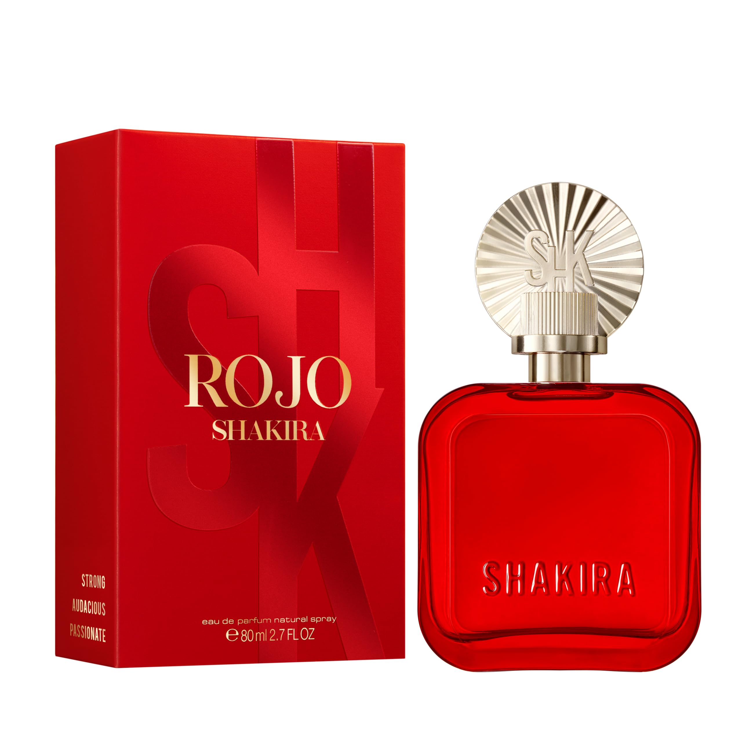 Shakira Parfums - ROJO Eau de Parfum pour femme - Longue tenue - Parfum puissant, sensuel et charmant - Notes florales, épicées et ambrées - Idéal pour la journée - 80 ml