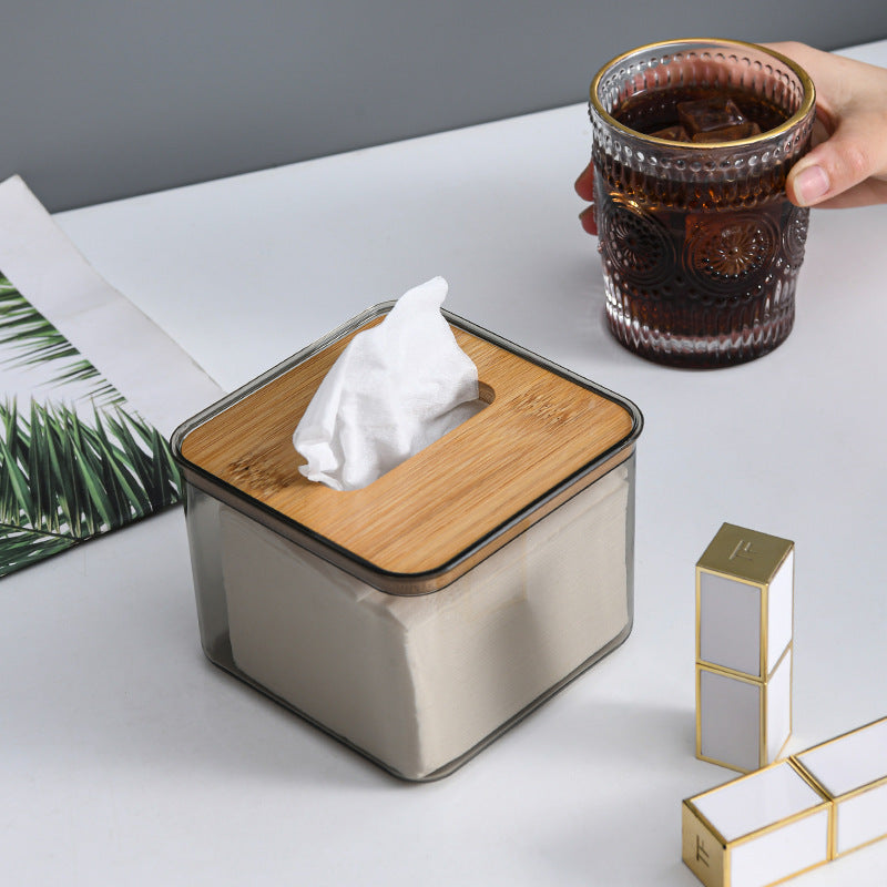 Nordic Minimalist Transparent Tissue Box for Home Use