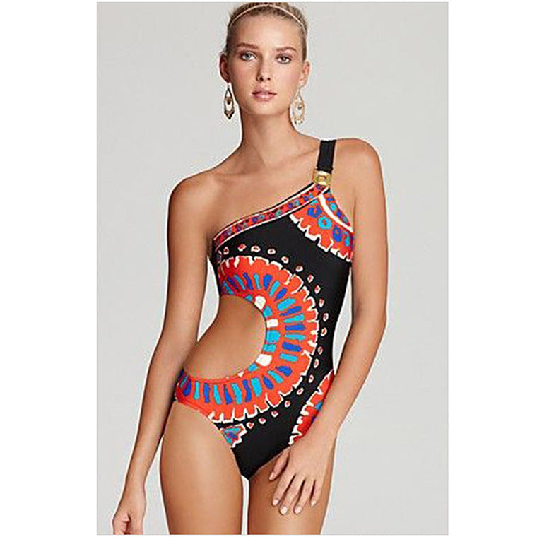 Printed Triangle One-Piece Swimsuit