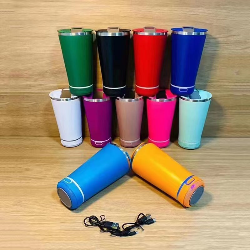 16oz Bluetooth Speaker Beer Mug - Stainless Steel Travel Cup