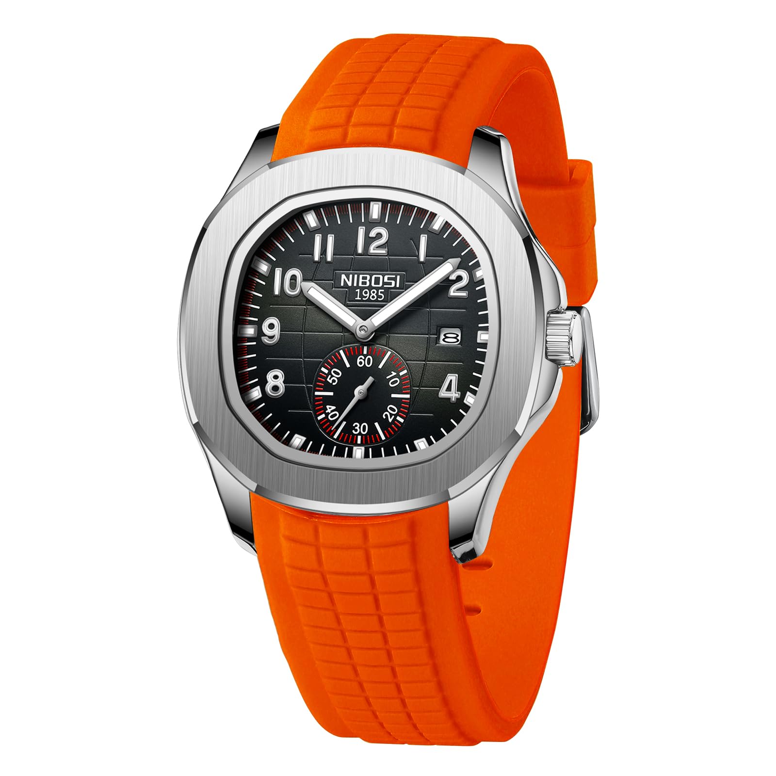 NIBOSI Mens Watches Analog Military Watch with Calendar Silicone Strap Waterproof Men’s Wrist Watches Classic Unique Dainty Minimalist Dress Designer Quartz Watches for Men