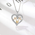 S925 Sterling Silver Heart MOM Pendant Necklace for Women