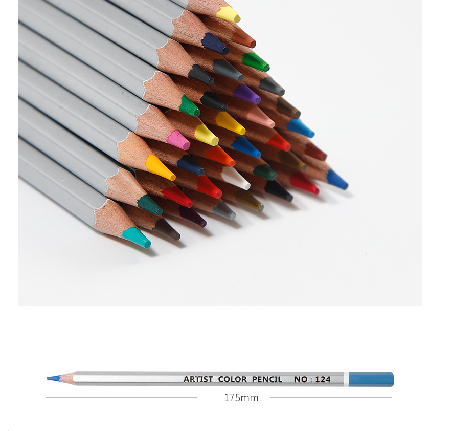 36-Color Colored Pencil Set in Metal Box for Art