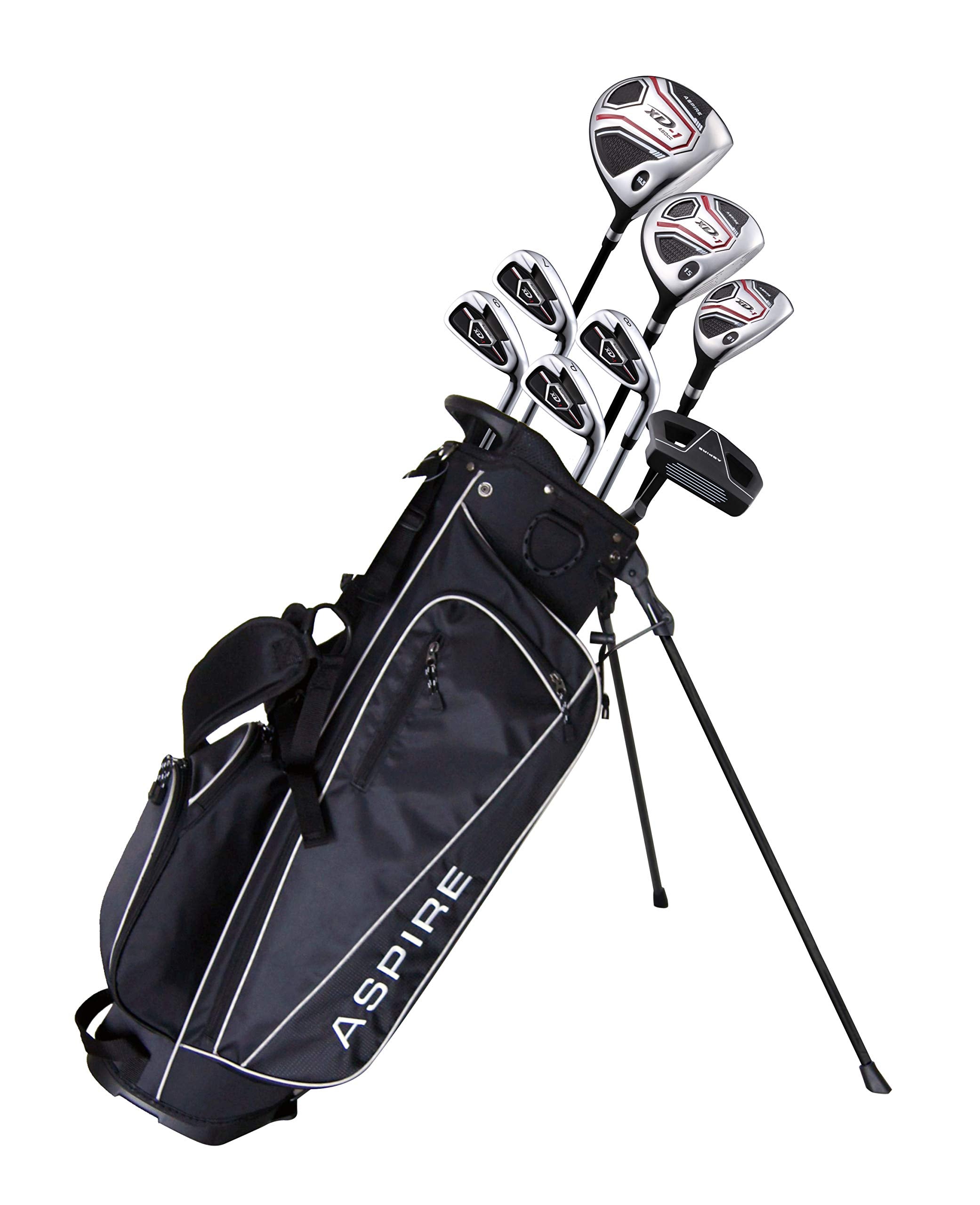 Πλήρες σετ γκολφ Aspire XD1 Teenager περιλαμβάνει Driver, Ξύλο Fairway, Υβριδικό, Σίδερα 7, 8, 9, Σφήνα, Putter, Τσάντα Βάσης, 3 HCS, Έφηβοι Ηλικίας 13-16 Ετών, Δεξιόχειρες - Ύψος 129,5 - 142,2 εκ.