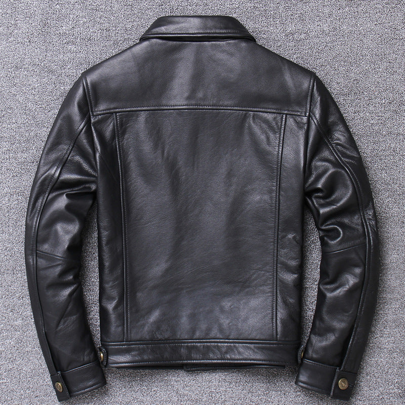 Men's Slim Fit Genuine Leather Motorcycle Jacket