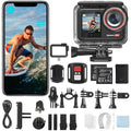 Caméra d'action Hiicam Speed 60 4K60FPS 48MP WiFi avec écran tactile HDR 2,35" EIS Zoom 8X Télécommande Étanche 10m sans boîtier étanche et 40m avec boîtier étanche 2 batteries 2150mAh Caméra Vlog Mode rafale 30 photos