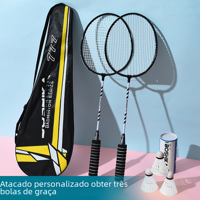 Genuine Badminton Racket with Sponge Handle, Multi-Color