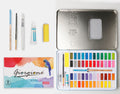 Ensemble complet de 36/48 couleurs d'aquarelles et accessoires