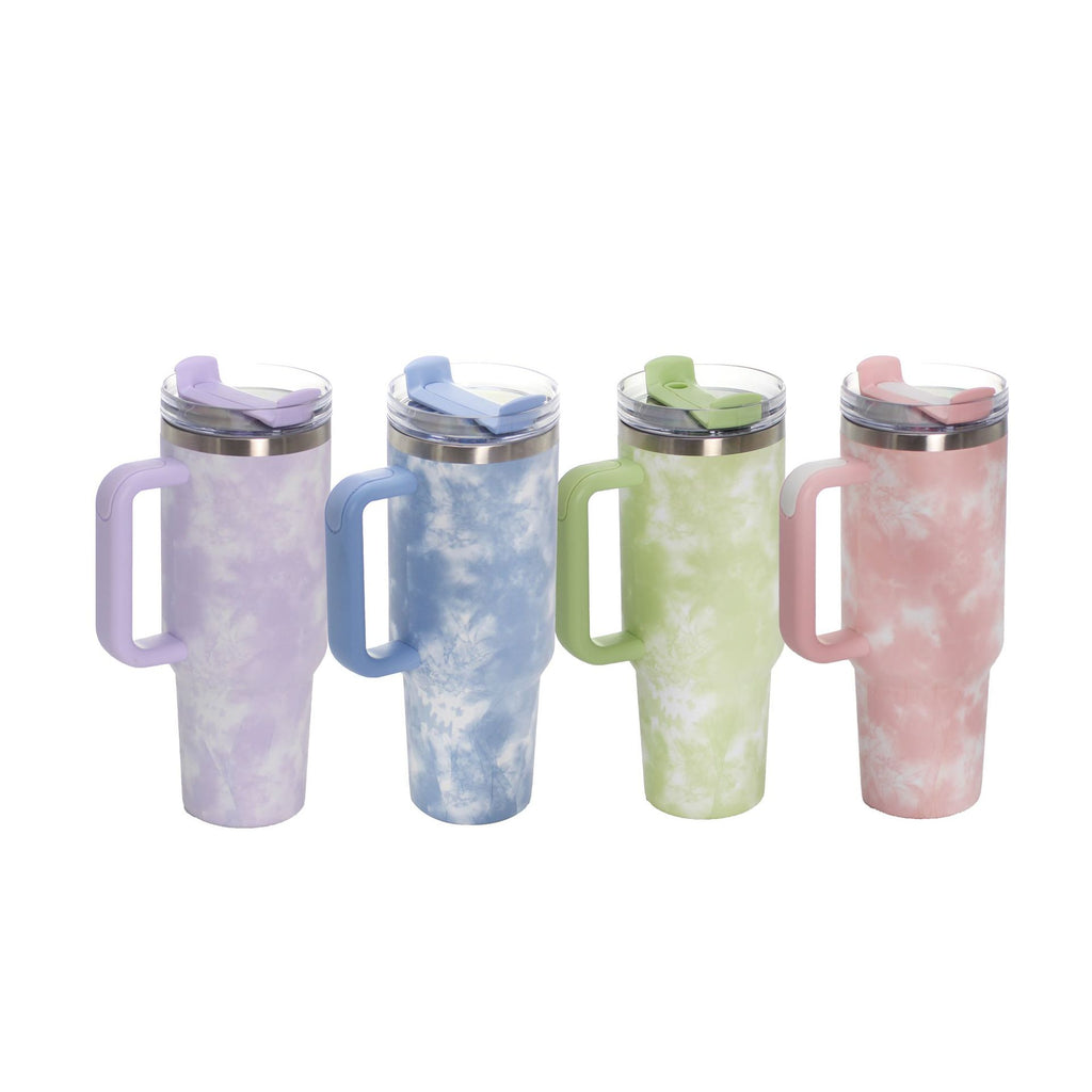40oz Stainless Steel Travel Mug with Straw & Handle