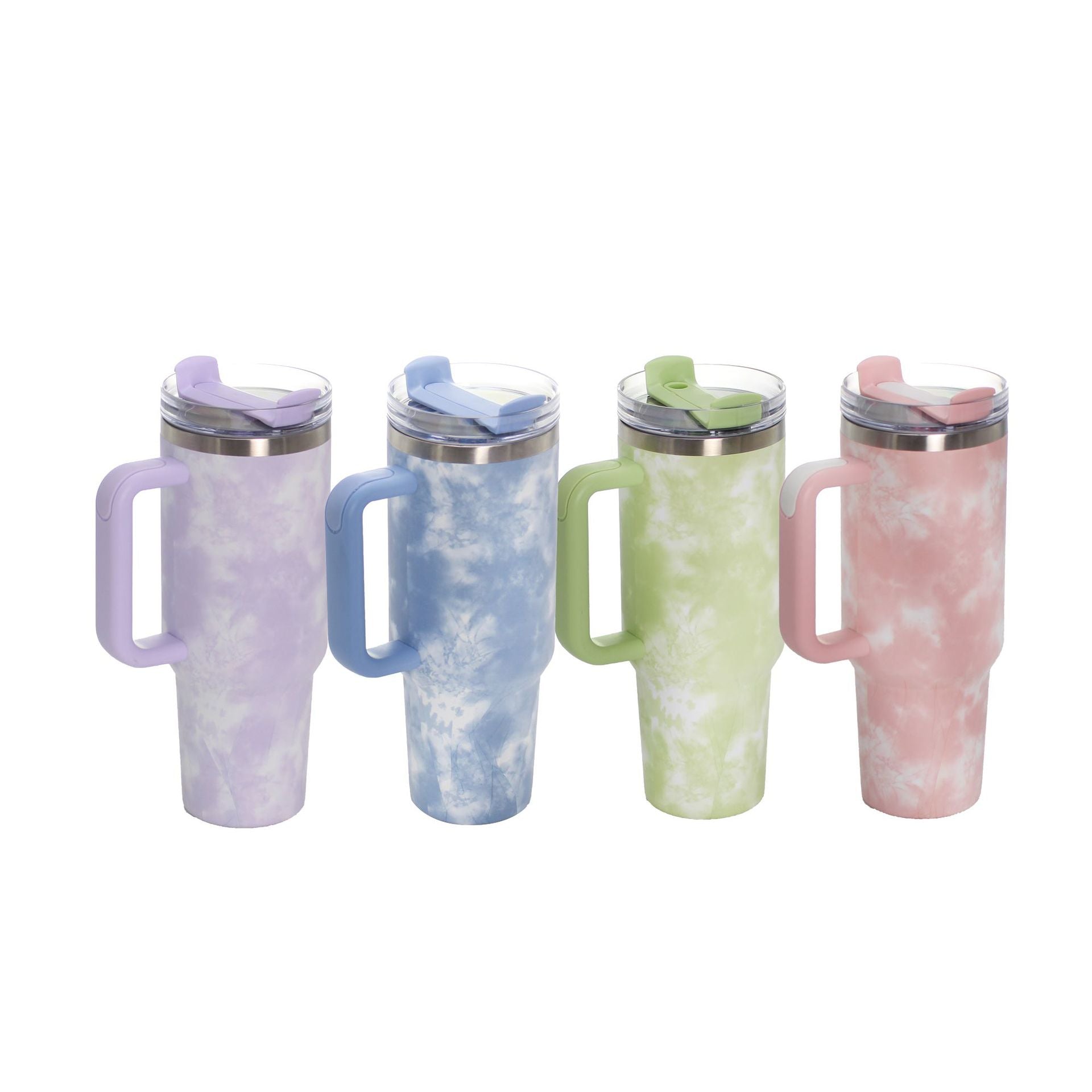 40oz Stainless Steel Travel Mug with Straw & Handle