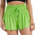 Flowy Womens Athletic Shorts High Waisted Gym Yoga Workout Running Butterfly Tennis Sports Acitve Skort Skirt with Pockets Spandex Sweat Pants Cute Lounge Trendy Clothes Summer Outfits Neon Green 2XL