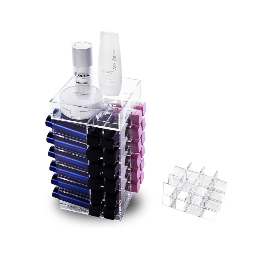 Rotating Acrylic Lipstick Display Stand with 64 Slots