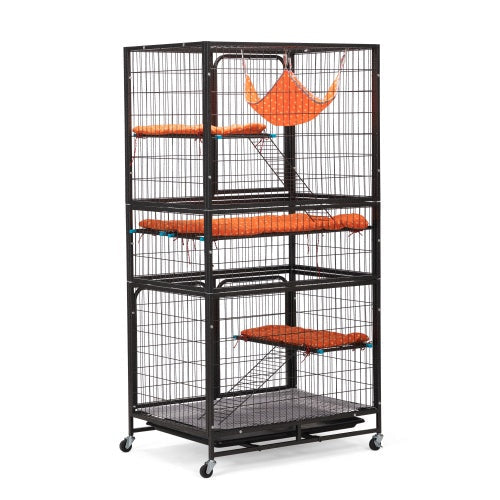 4 Tiers Of Pet Cages, Cat Cages With Ladders, Rabbit Cages