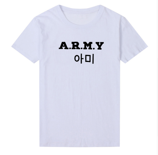 A.R.M.Y T-Shirt with Letter Print and Short Sleeves