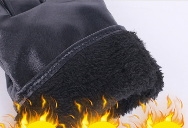 Men's Winter Touchscreen Gloves - Warm Leather for Riding