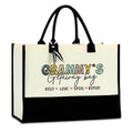 Grammy Gift Ideas Grandma Gifts Flowers Canvas Waterproof Tote Bag for Women Reusable Grocery Bags Beach Bag Best Grandma Gifts Mothers Day Grandmothers Day Birthday Thank You Gifts Ideas for Grandma