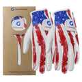 HANDLANDY Youth Golf Glove Left Hand Kids Golf Gloves for Junior Toddler Boys Girls (White-Red Large (Age 7-8)-2 Pack)