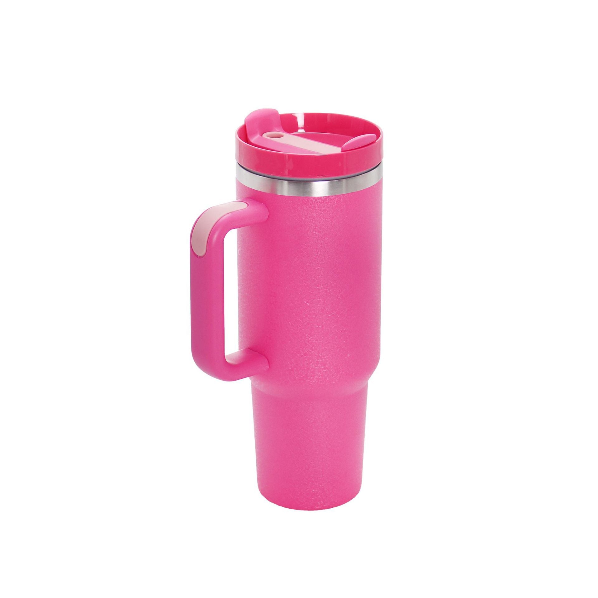 40oz Stainless Steel Travel Mug with Straw & Handle