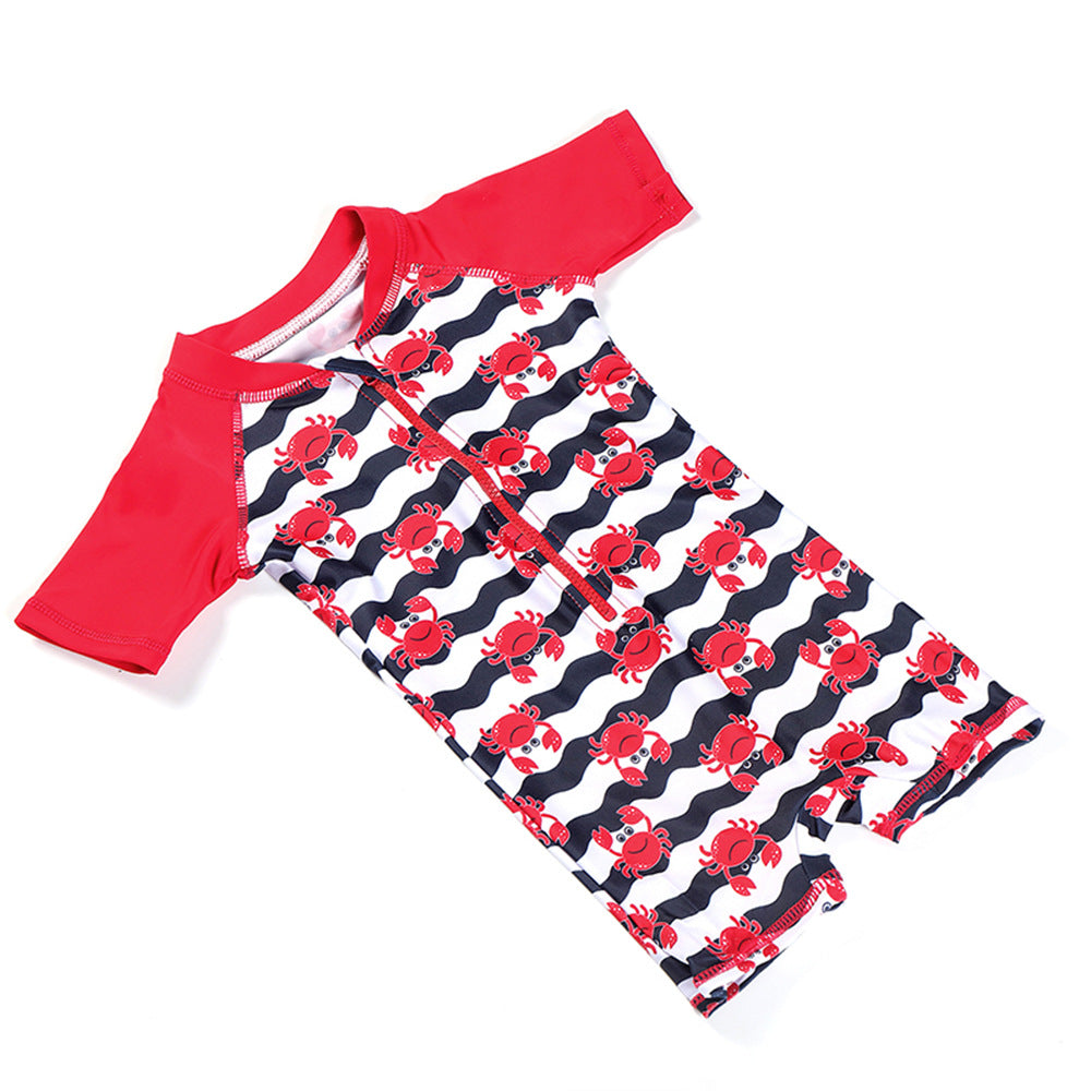 Boys' Cartoon Sun Protection One-Piece Swimsuit