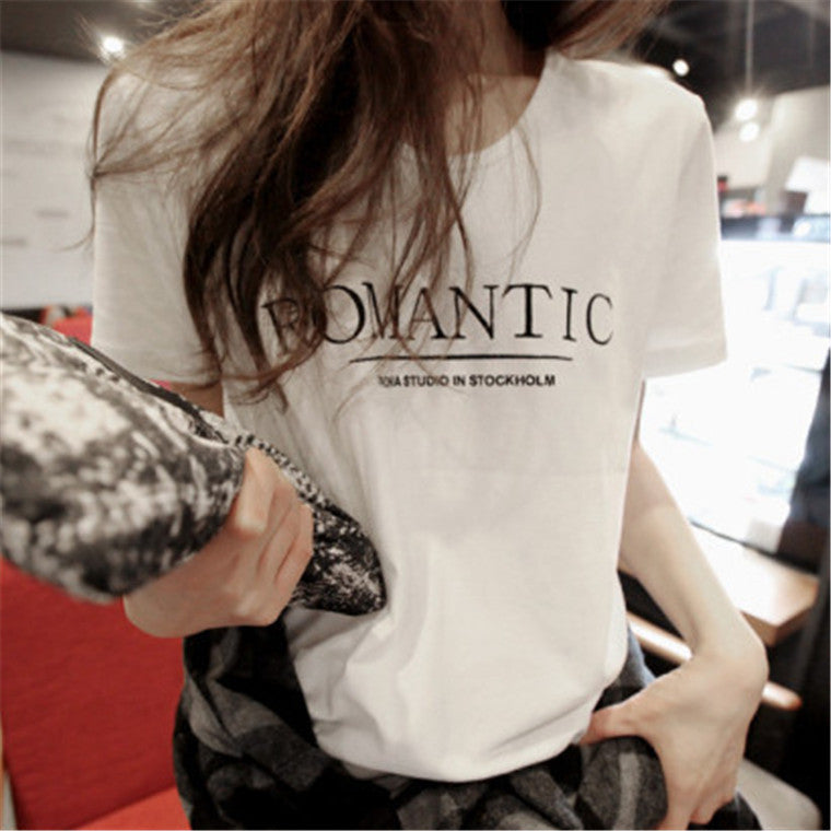 Summer Korean Style Loose Short Sleeve T-Shirt for Women