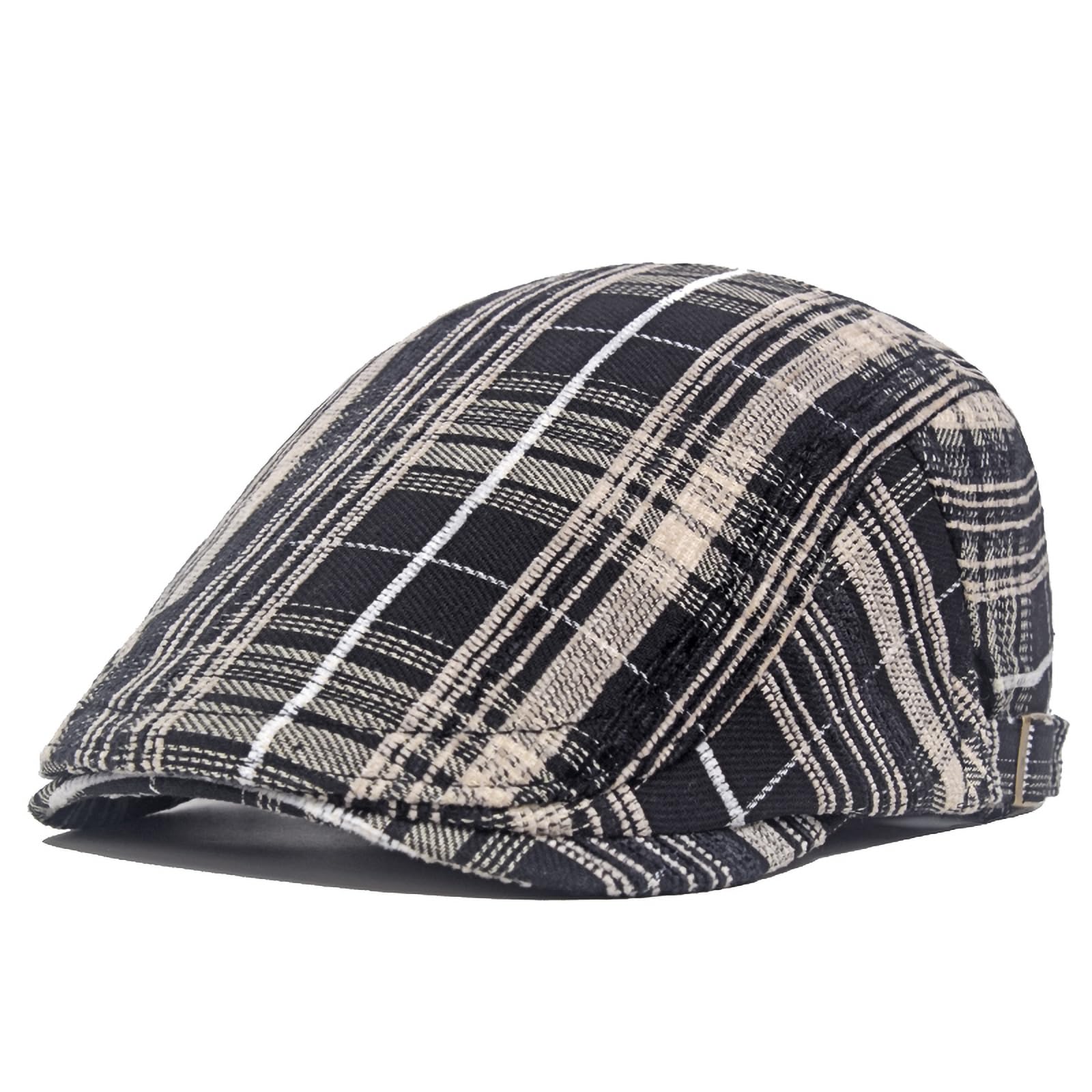 Cmprvgd Mens Newsboy Hat Flat Ivy Gatsby Cap Adjustable Colorful Plaid Cabbie Driving Hunting Cap
