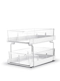 Double Drawer Pull-Out Rack for Seasoning & Cosmetics