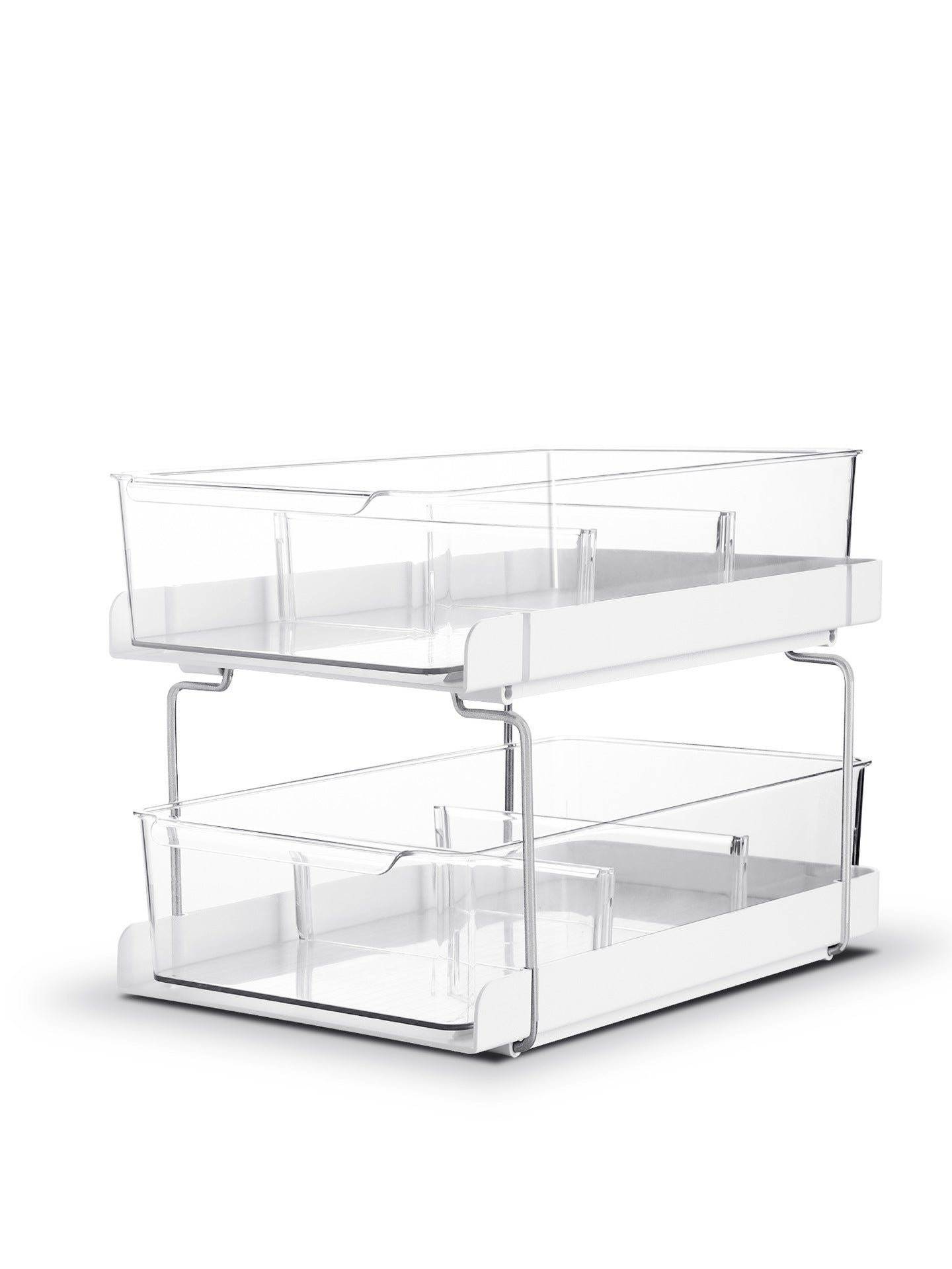 Double Drawer Pull-Out Rack for Seasoning & Cosmetics