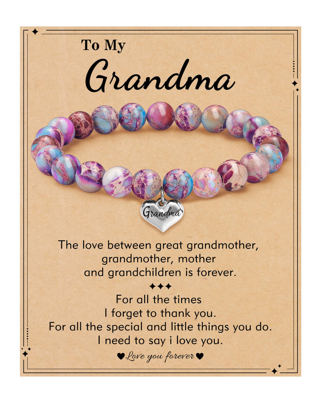 HiStock Grandma Mothers Day Bracelet Mothers Day Gifts for Grandma Imperial Charm Bracelets Gigi gifts for Grandma Bracelet Birthday Easter Gifts Jewelry