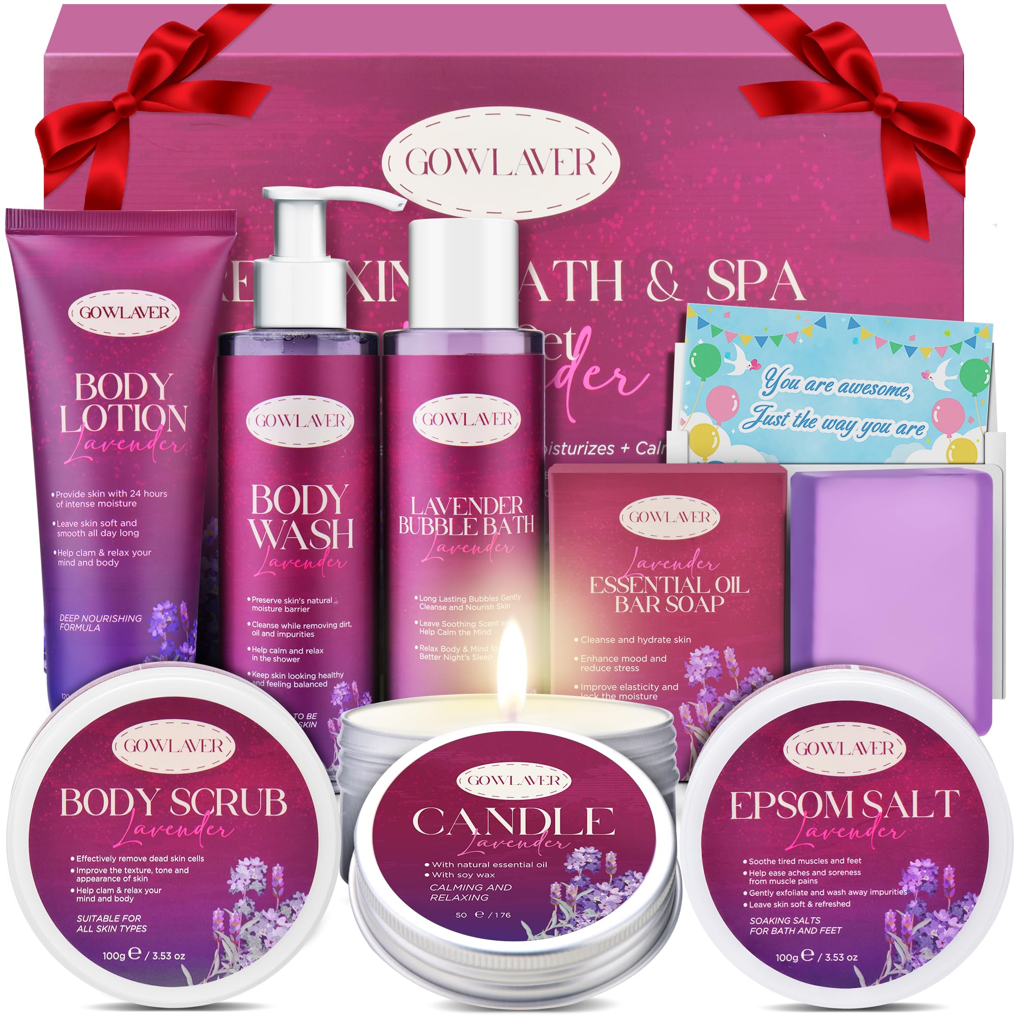 Spa Gifts for WomenStocking Stuffers for Womens Gifts for ChristmasRelaxing Holiday Gifts for WomenBath Sets for Women GiftSpa Gifts Baskets Birthday Valentines Day Gift for Wife Her
