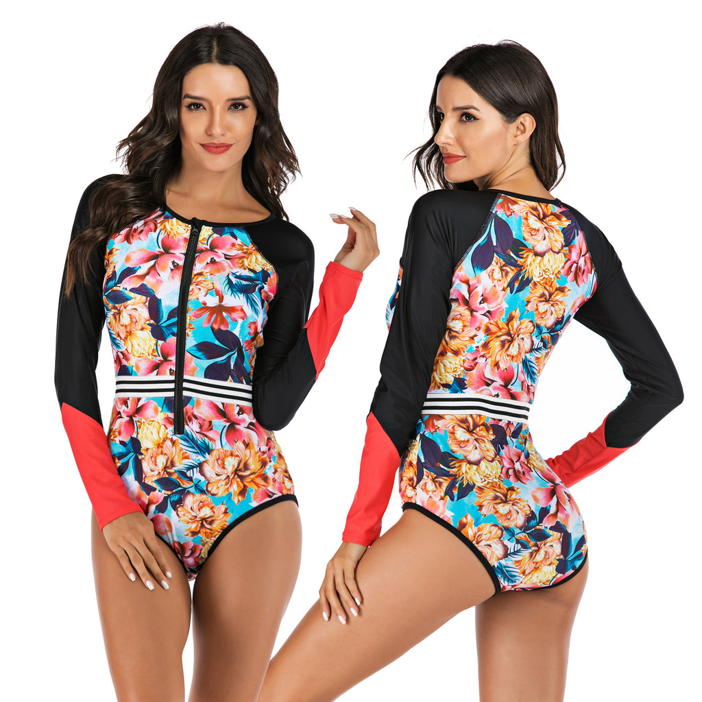 Women's Long Sleeve One-Piece Surfing Swimsuit