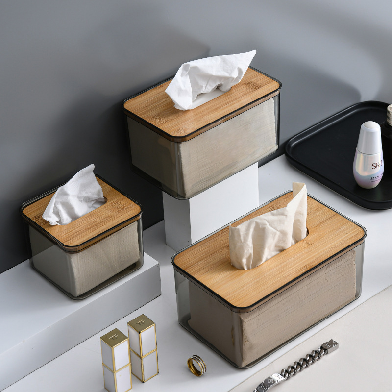 Nordic Minimalist Transparent Tissue Box for Home Use