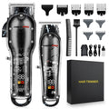 Tondeuse à Cheveux Hiena PRO pour Hommes, Kit de Tondeuses de Précision sans Fil Rechargeables Professionnelles avec Affichage LED, Cadeaux pour Hommes