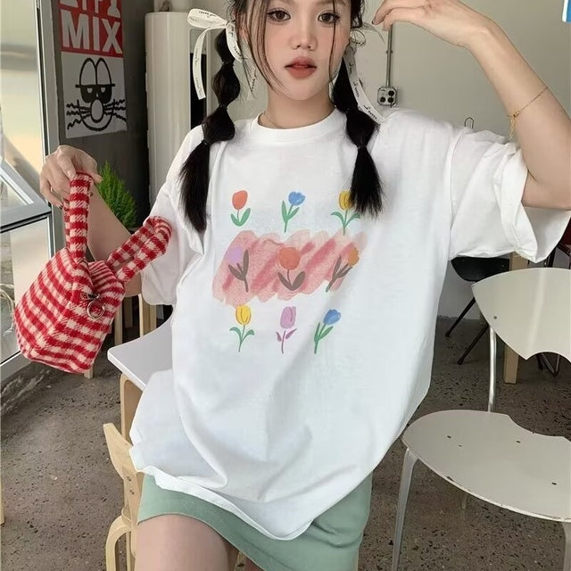 Oversized Graphic T-shirt for Women - Summer 2024 Design