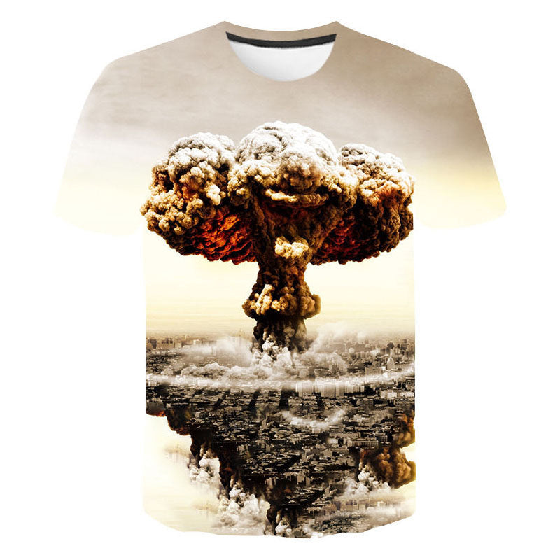 Men's Casual Hawaiian Print Short Sleeve T-Shirt