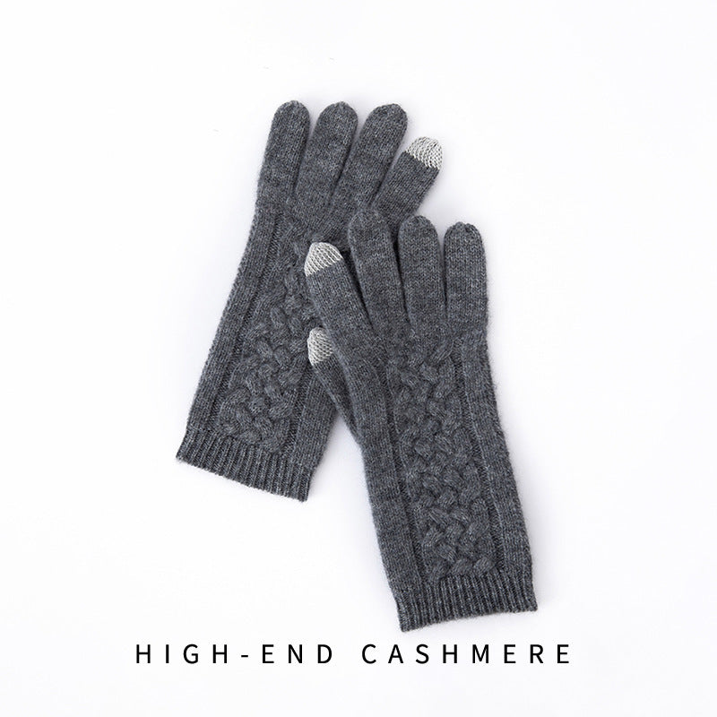 Cashmere Touchscreen Thick Knitted Gloves for Cycling