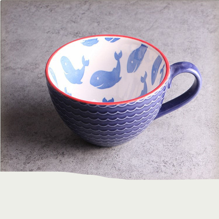 Creative Hand-Painted Ceramic Mug for Breakfast