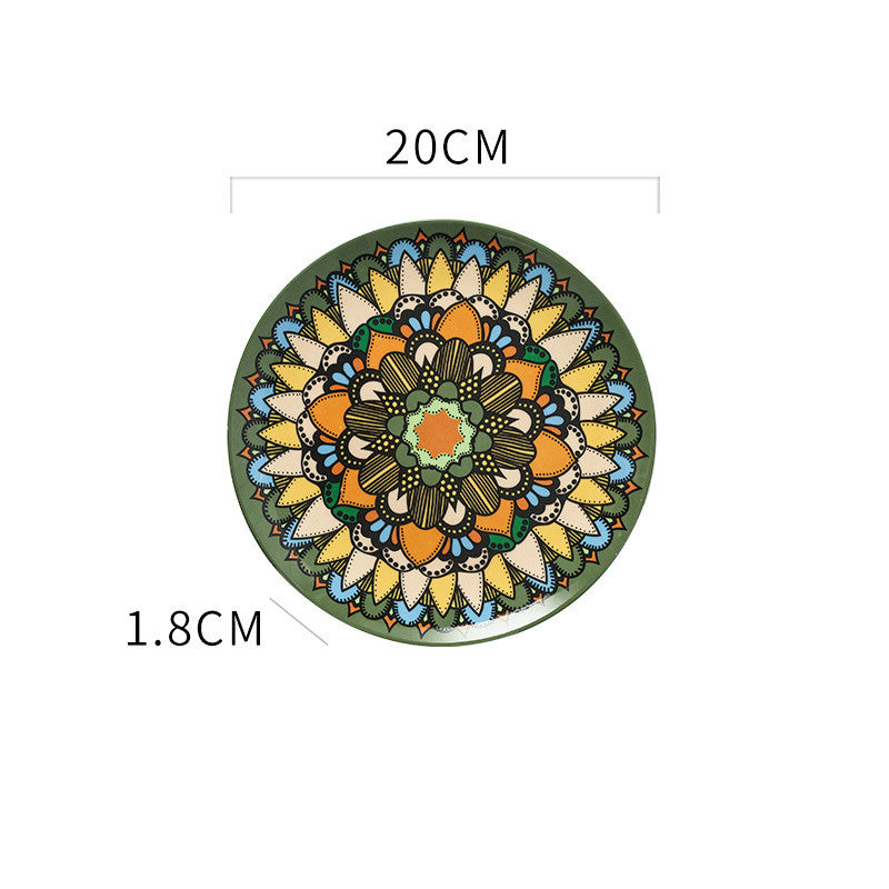 Bohemian Hand-Painted Ceramic Decorative Plate